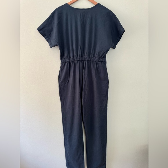 Mien Navy Blue Jumpsuit Button Organic Cotton Women's XL - Picture 5 of 7